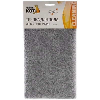 Тряпка для пола из микрофибры M-02F-L, цвет: серый размер: 50см