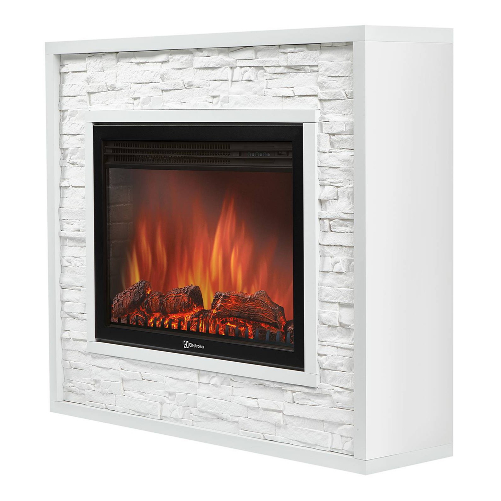 Каминокомплект:ОчагElectrolux EFP/P-3020LS с порталом Loft 30 камень белый, белая эмаль НС-1192457