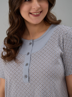 Ночная сорочка С-018/серый-экрюгорошки