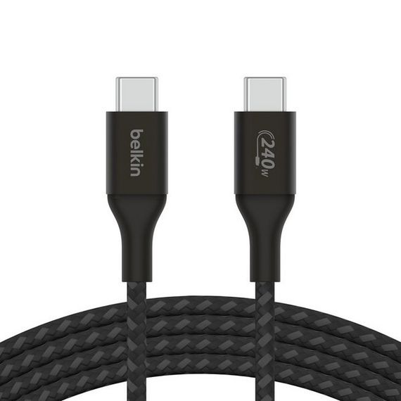 Кабель Belkin Boost Charge Braided USB-C - USB-C 1 м 240W (CAB015BT1MBK) черный