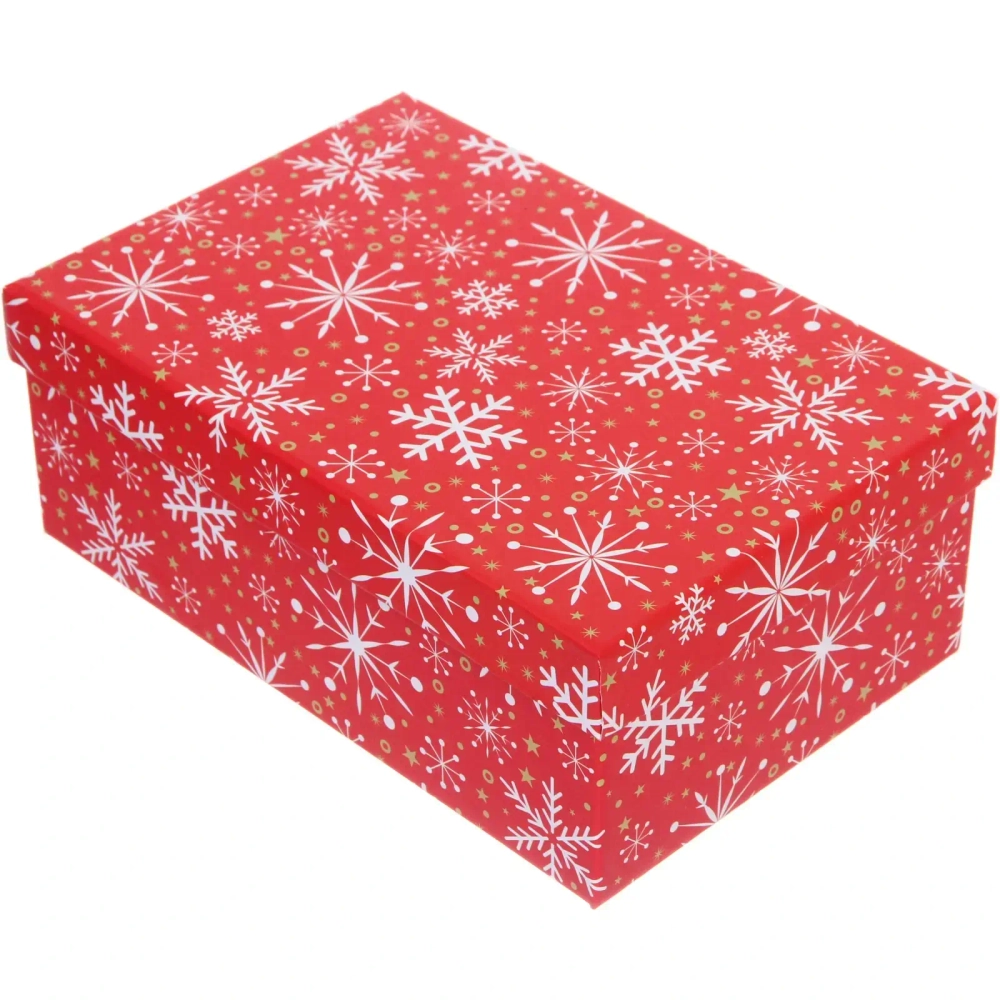 Коробка подарочная «Искристые снежинки» 21*14*8 см