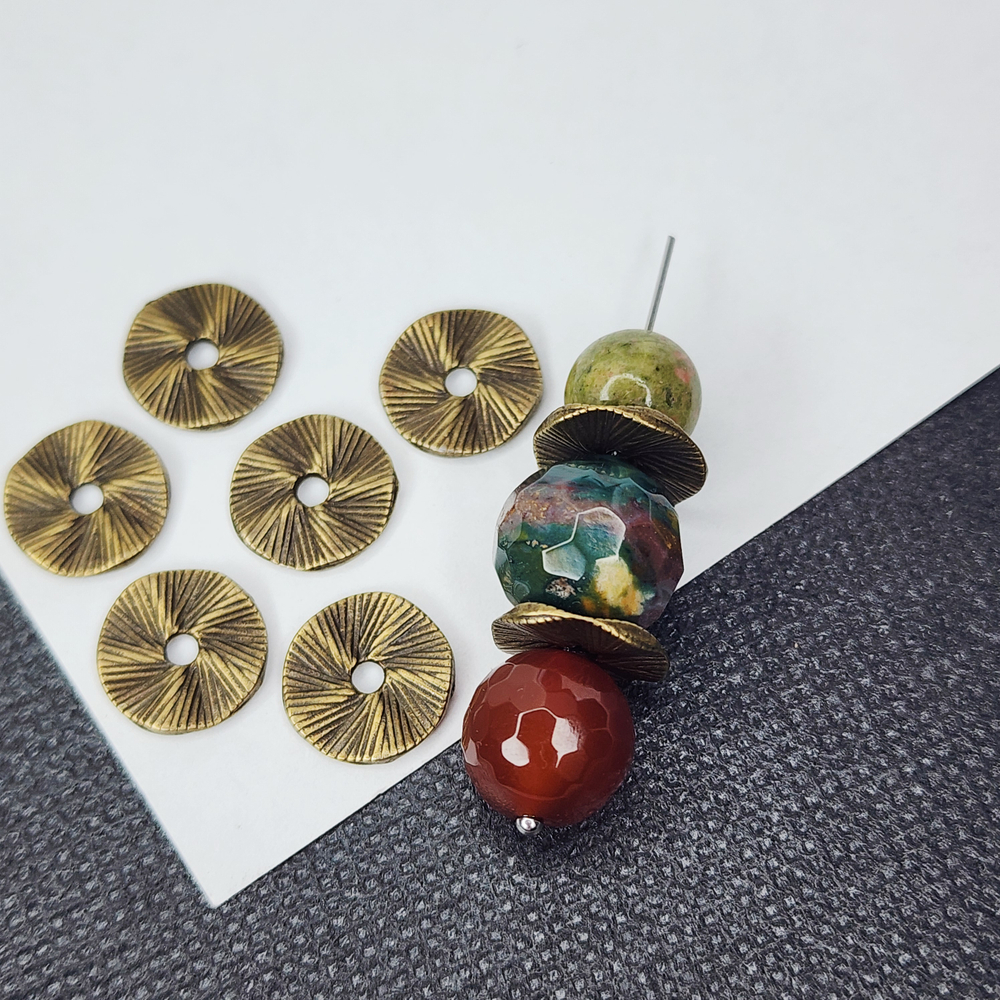 Разделитель для бусин волна, 12мм, античная бронза