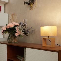 UML-B401 E27 LIGHT GREY-WOOD Светильник настольный декоративный под лампу Е27. 40W. Механический выключатель. Светло-серый. ТМ Uniel