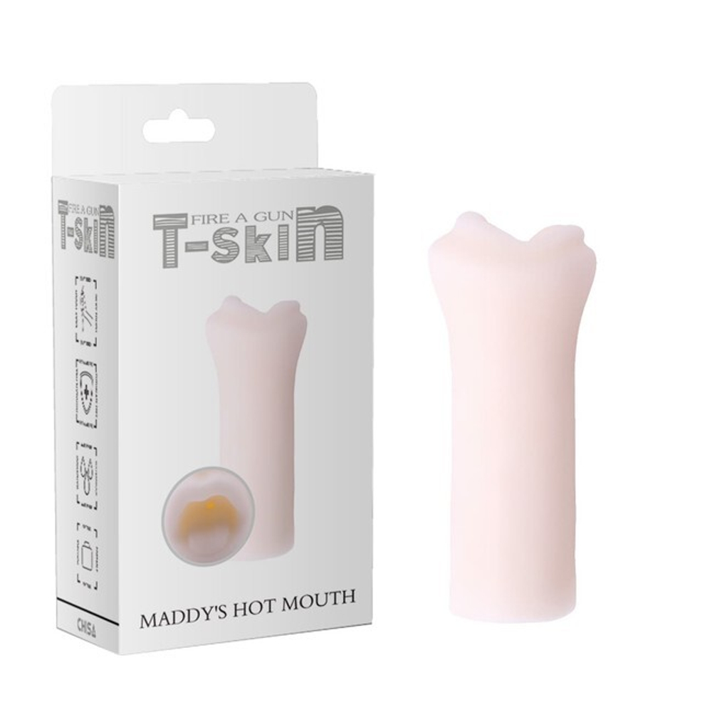 Мастурбатор ротик T-Skin Fire a Gun No.04 (Цвет: белый)