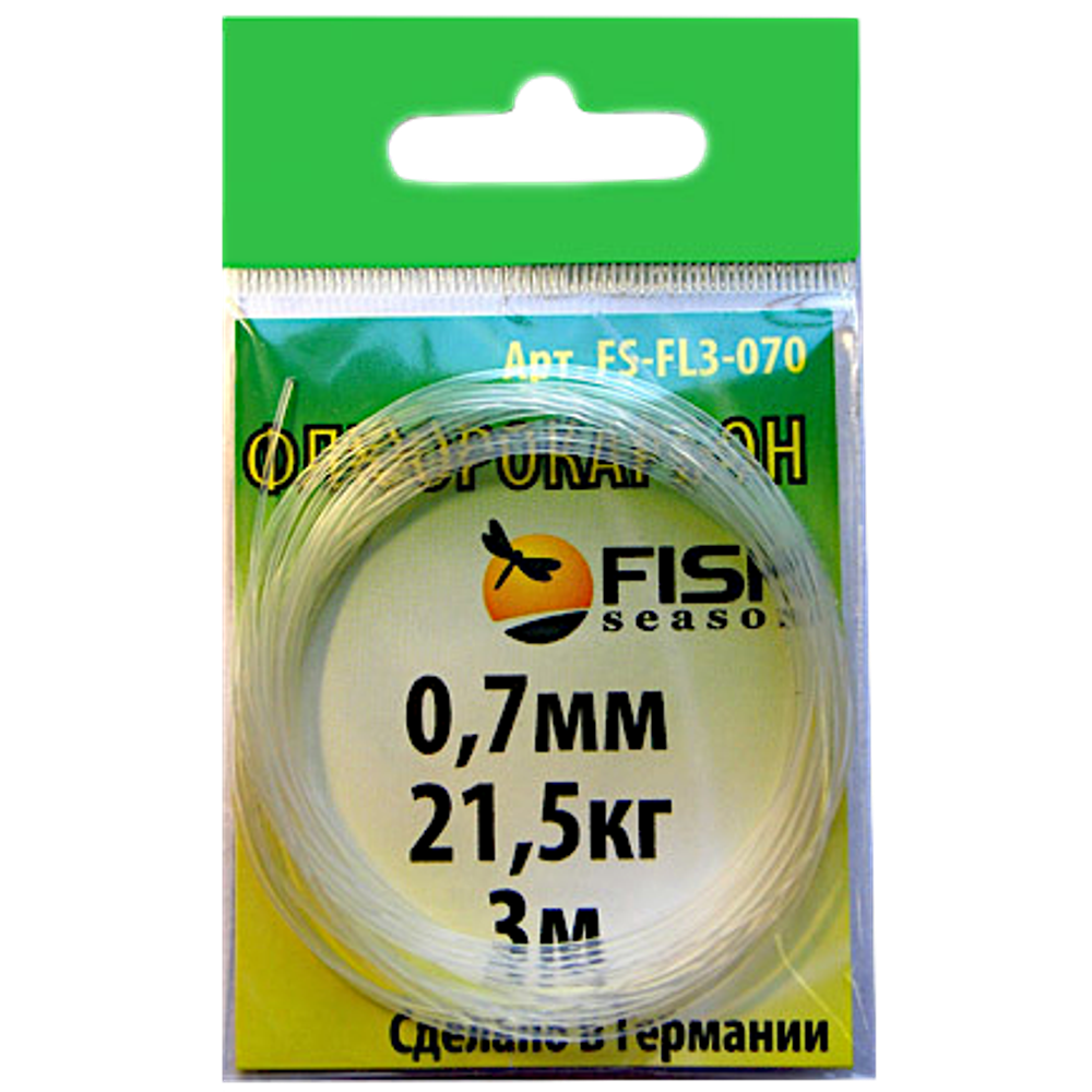 Поводковый материал Fish Season Флюорокарбон FL3-080  0.80мм 25.3кг 3м