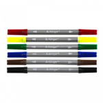 Фломастеры двухсторонние, 6 цв, Alingar, смываемые чернила, корпус круглый, "Time to create", вентилируемый колпачок, упаковка ПВХ, европодвес