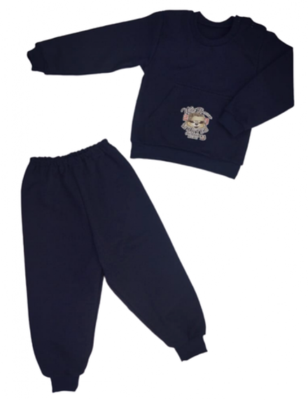 Спортивный костюм 0366/15 т. синий, наклейка, хл