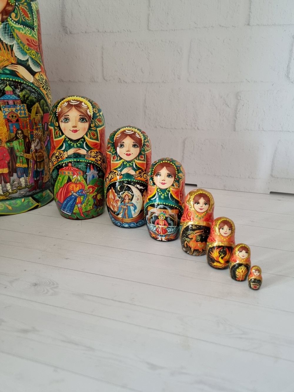 Матрешка 26см "Конек горбунок" 10 мест