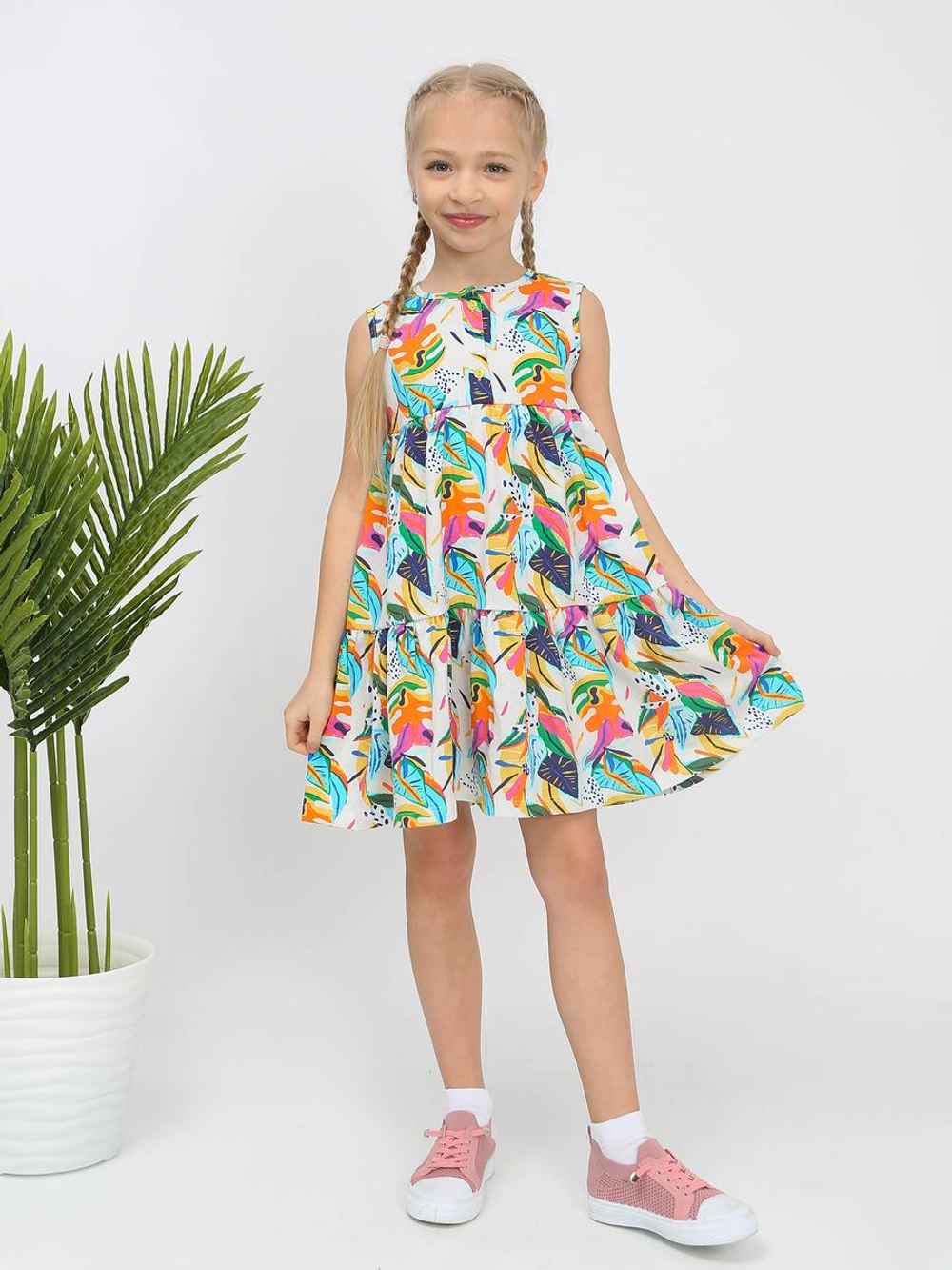 Платье кулирка "Флорида-8" молочный, р.122 (Ивашка)