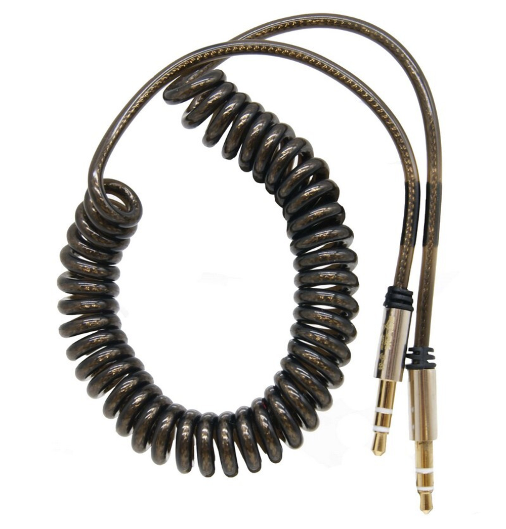 Кабель AUX JD-64 витой металл (черный) 1м
