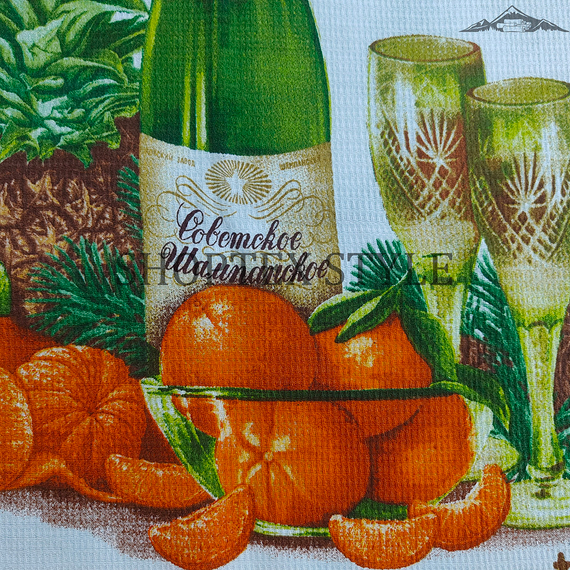 Вафельное полотно &quot;Новый год&quot; | ш.50 см | 170 г/м² | хлопок-100%