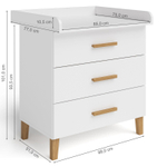Комод белый 3 ящика с приставкой