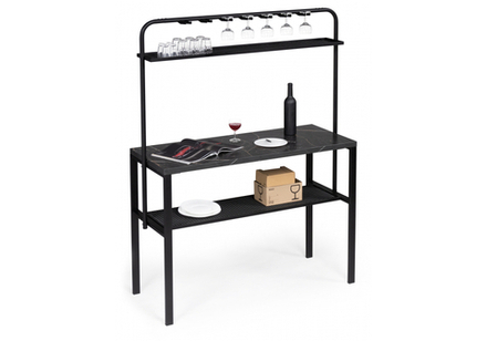 Барный стол Woodville Нари 120х50х171 файерстоун, черный матовый