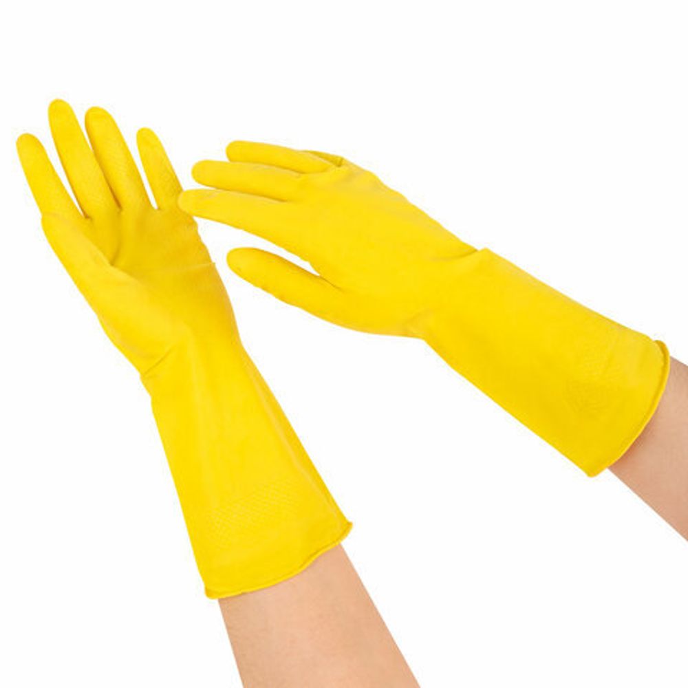 Перчатки МНОГОРАЗОВЫЕ латексные "Для деликатной уборки", размер XL (очень большой), вес 32 г, KOMFI, DGL019L