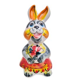 ГЛ- 068 Фигурка «Зайчиха» цв. (Гжельский фарфор)