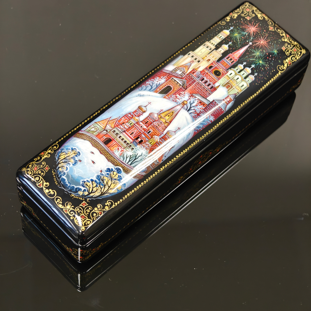 Шкатулка "Москва" с ручной росписью 20х6см