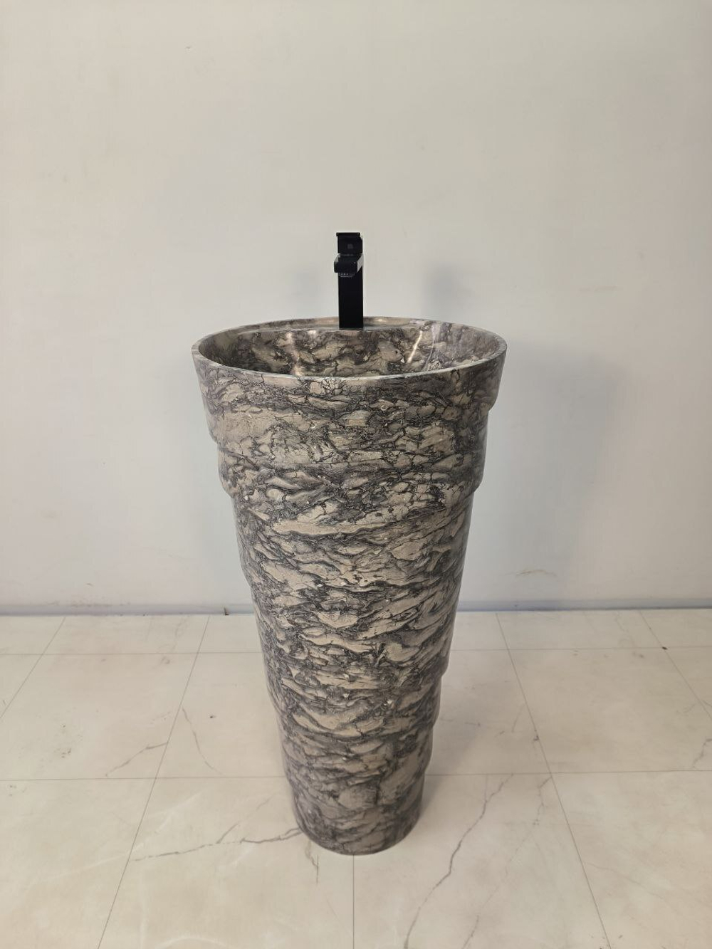 Раковина напольная из мрамора Pedestal Doreng Spiral MN-65926 40х40х90