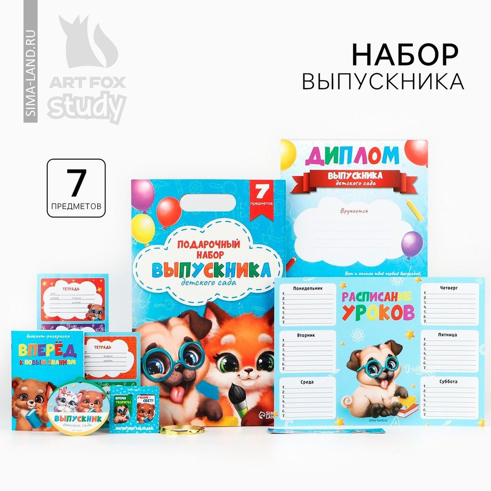 Подарочный набор на выпускной в папке 7 предметов «Выпускник детского сада»!