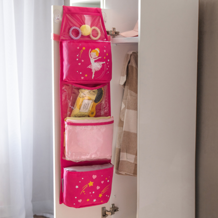 Кармашки для детского сада, на липучке. Балерина с объёмной юбкой