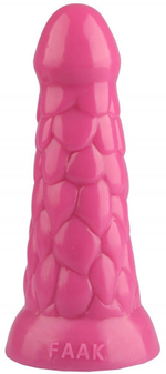 Розовая анальная рельефная втулка - 19,5 см. (Цвет: розовый)