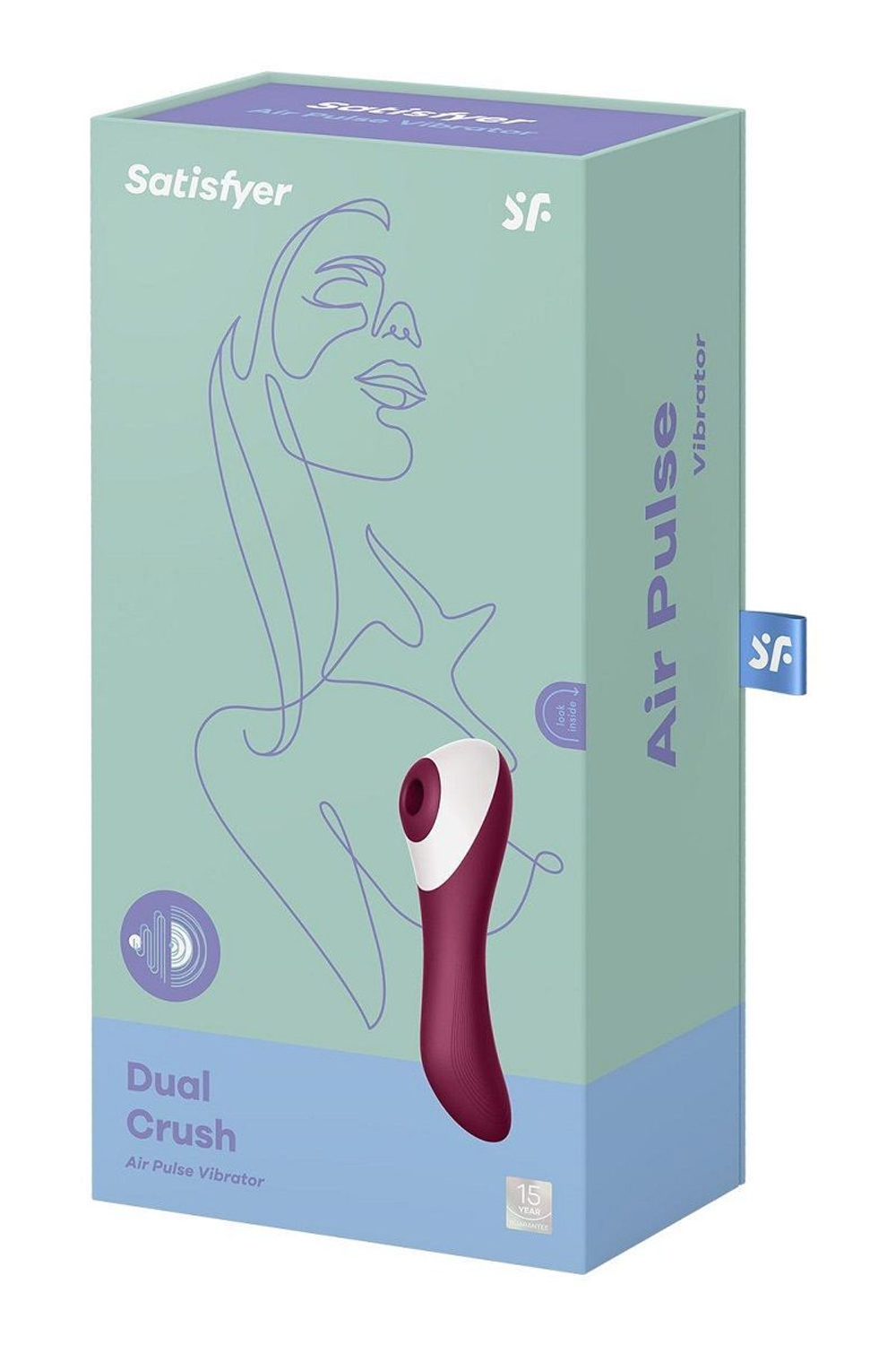 Бордовый вакуум-волновой вибростимулятор Dual Crush (Цвет: бордовый)