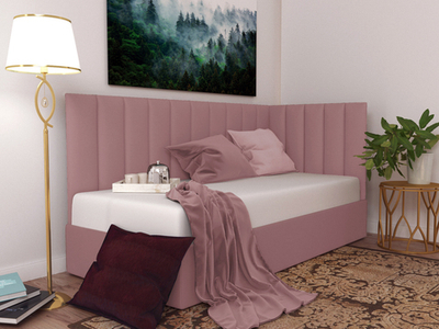 Угловая мягкая кровать с подъемным механизмом Тахта Лайн, 90x200