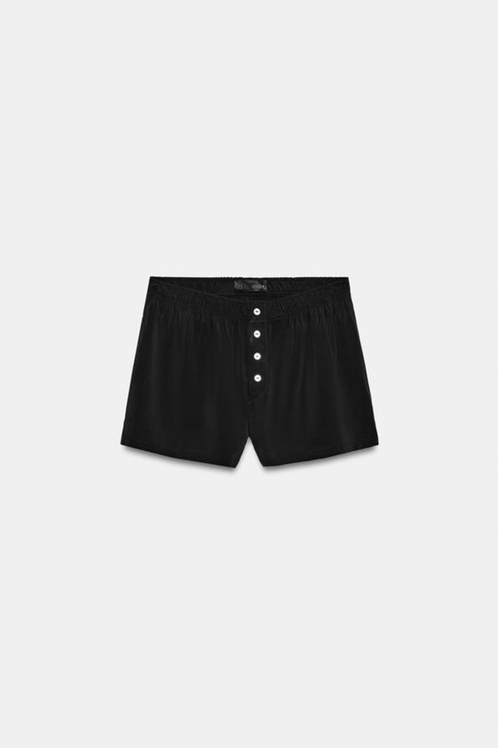 ZARA СВОБОДНЫЕ ШОРТЫ С ПУГОВИЦАМИ, ЧЕРНЫЙ