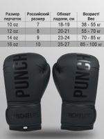 Перчатки боксерские Punch Elite черные 10-14 унций