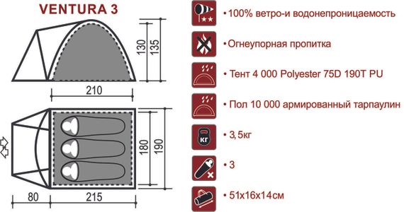 Палатка Indiana VENTURA 3