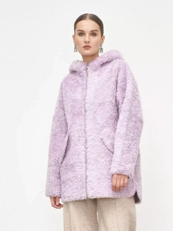 Шуба из шерсти чебурашка тедди, розовая, SilverFox