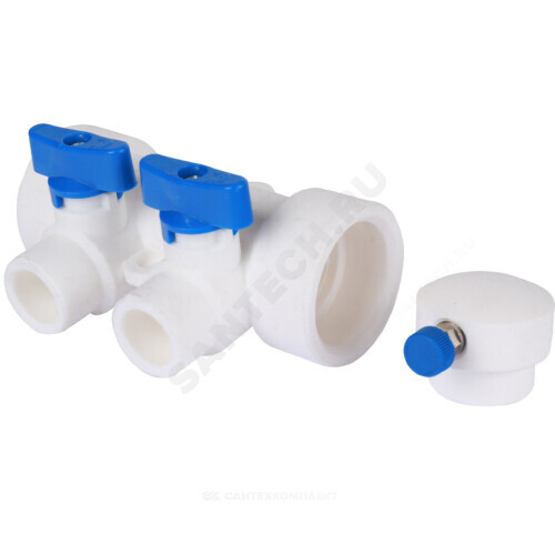 Коллектор PP-R синий Дн 40х20 на 5 выходов с кранами VALFEX 111134005