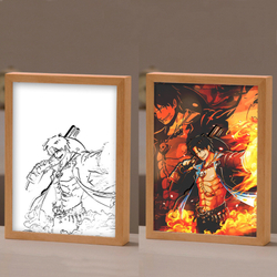 Светильник в рамке "One Piece / Ван пис / Большой куш" 22,5х17,5 см