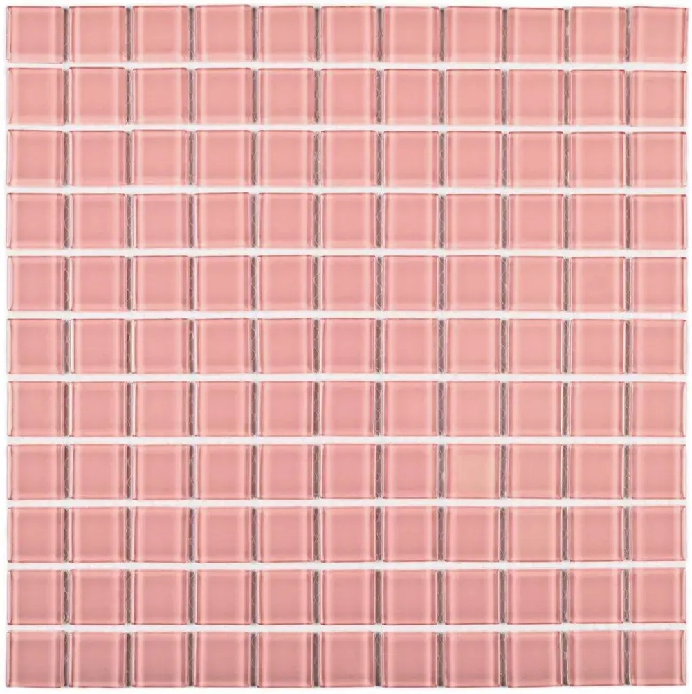 Мозаика стеклянная Pink glass (25х25) 300х300х4 мм (шт)