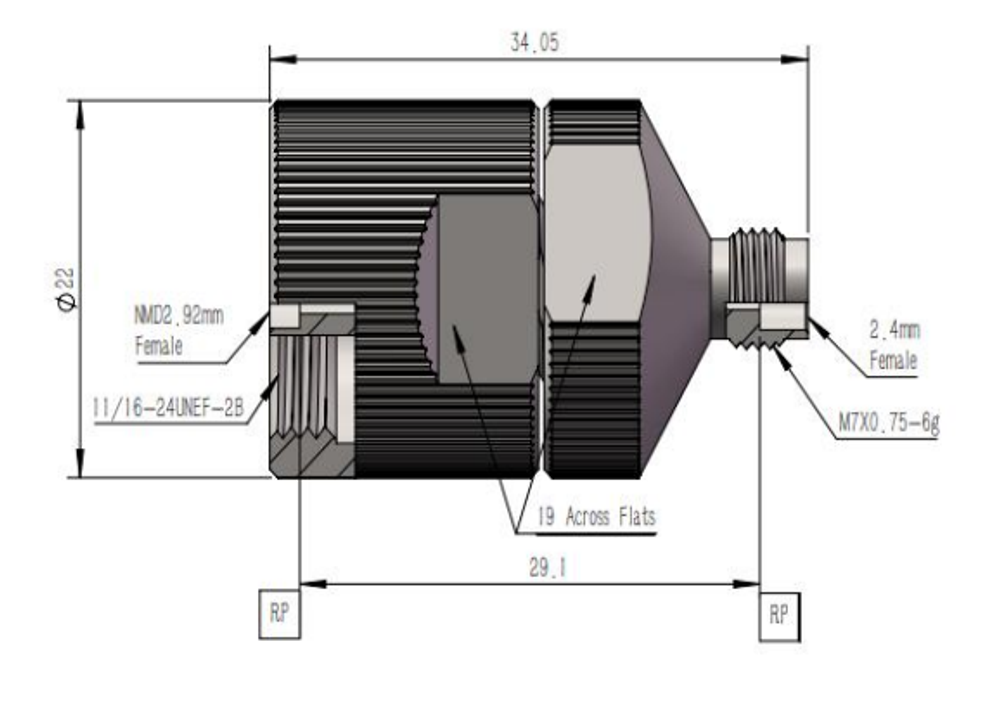 LT-NMD2.92F-2.4F, Коаксиальный переходник NMD 2.92 мм (розетка) / 2.4 мм (розетка)