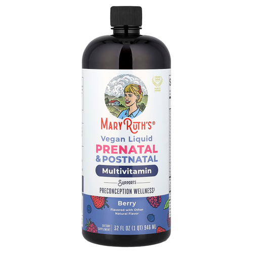 MaryRuth's, веганские жидкие мультивитамины для пренатального и послеродового периодов, со вкусом ягод, 946 мл (32 жидк. унции)