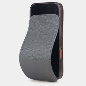 Чехол iPhone 17 Pro Max натуральная кожа сафьяно, серого цвета