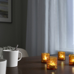 Набор подсвечников IKEA HUTLOS (ХУТЛЕС), Темно-желтый, 6 см, 4 шт