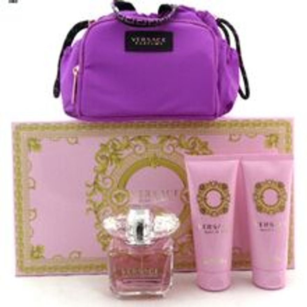 Versace Bright Crystal Gift set EDT 90 ml, body lotion 100 ml, shower gel 100 ml and cosmetic bag 90ml