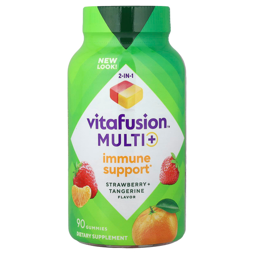 VitaFusion, Жевательные мармеладки для иммунитета Multi +, с мандарином и клубникой, 90 жевательных таблеток