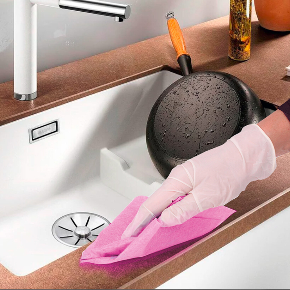 Салфетки ВИСКОЗНЫЕ универсальные STANDART 25х30 см комплект 5 шт. 80 г/м2 розовые LAIMA К4120 (23 штуки в упаковке)