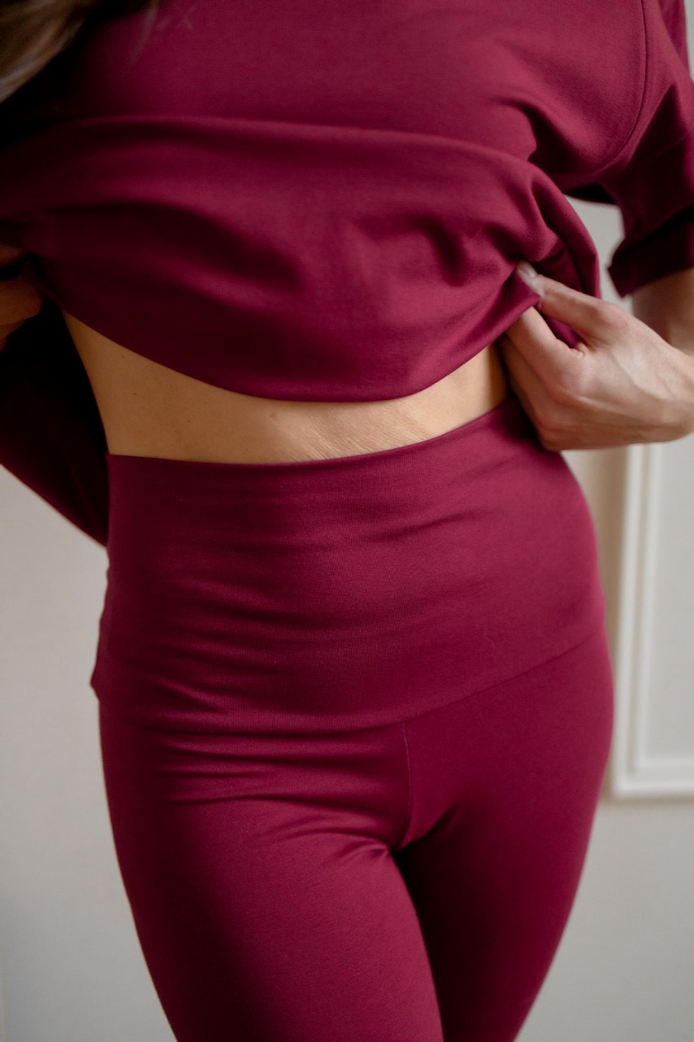 Легинсы с мягким поясом, Винный