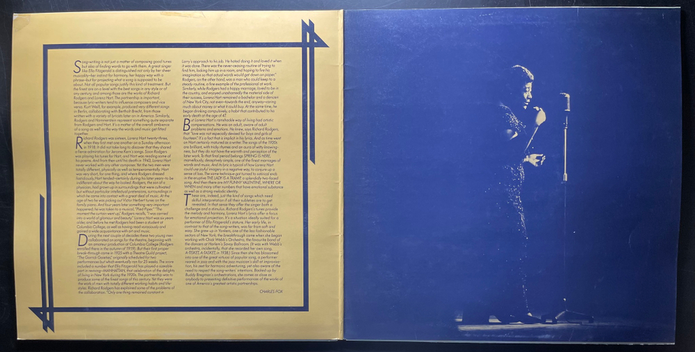 Ella Fitzgerald ‎– Sings The Rodgers & Hart Songbook 2LP (Англия 1975г.)