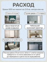 Специальная краска для перекраски мебели Мирабелла Сатин, Снег, 500 мл, быстросохнущая, на водной основе, без запаха, полуматовое покрытие, капельно-белый