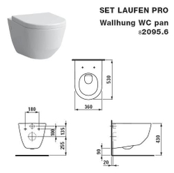 Унитаз подвесной Laufen Pro NEW 8.2095.6.000.000.1 схема
