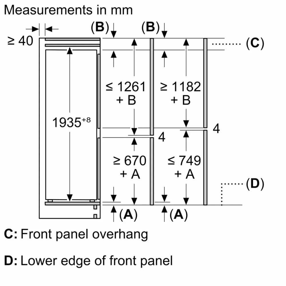Встраиваемый двухкамерный холодильник Bosch KBN96NSE0