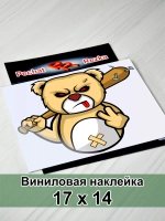 Наклейка - Мишка с битой