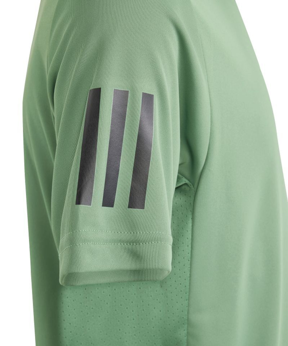 Детская теннисная футболка Adidas B Club 3 Stripes Tennis Shirt - Green