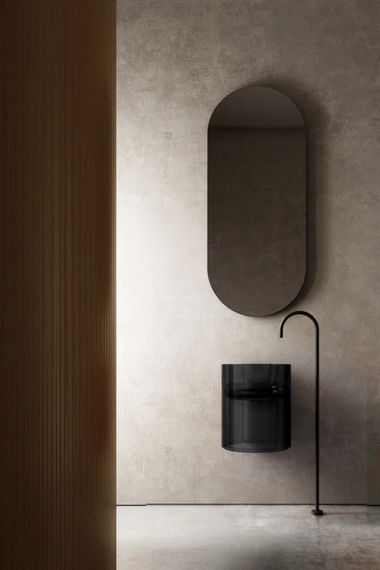 Раковина подвесная прозрачная ABBER Kristall AT2704Onyx черная