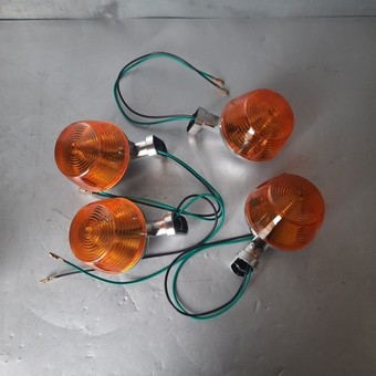 поворотники комплект мопед Альфа / Дельта желтые хром