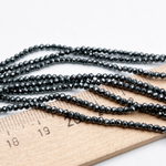 Гематит Рондель граненый бусины (имитация), размер 2,1*2,3 мм, цена за нить 38 см